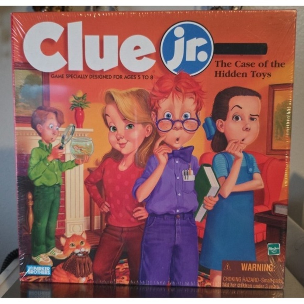 New 1999 Hasbro Clue Jr The Case of the Hidden Toys Board Game Problem Solving